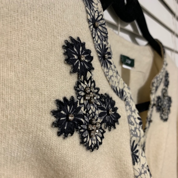 J. Crew Jeweled Flower Cardigan - Picture 4 of 7